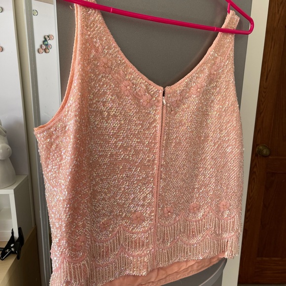 Vintage Pink Sequin Top - Picture 3 of 4
